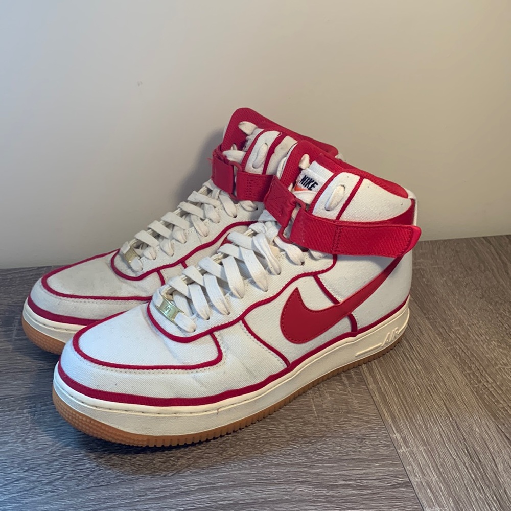 Nike Air Force 1 High Tops Red and White Great Condition